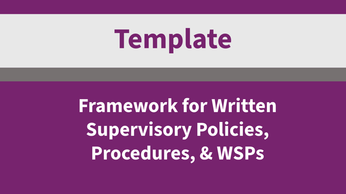Framework for Written Policies, Procedures, and WSPs image
